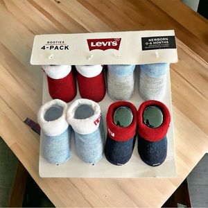 Levi’s 4-Pack Sock Booties, Size 0-6 Months, New w/Tag